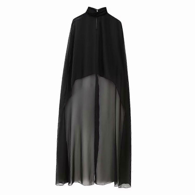 Fashion Women Asymmetric Tulle Cape Coats 2023 New Summer Thin Solid Loose Tulle Tops Long Cloak Custom Cape Shawls | Fruugo SG