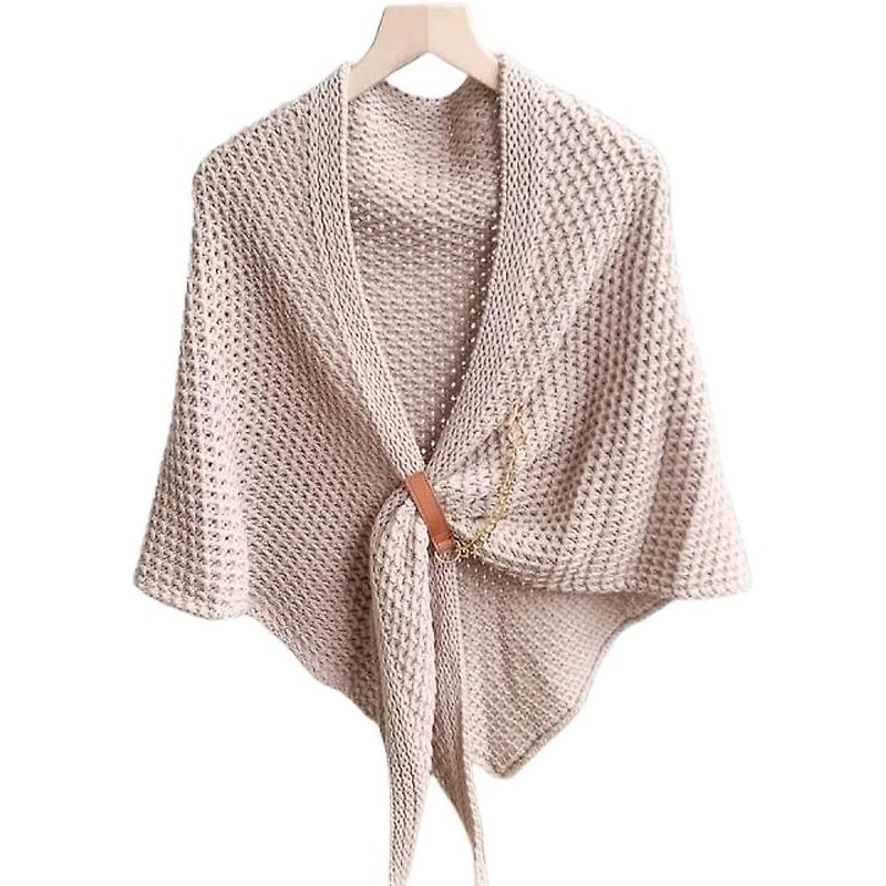 Headscarf,winter Scarves Leather Buckle Chain Retro Triangle Scarf Warm Shawl Thick Blanket Knitting Beige Scarf Large Winter Scarf Trendy Stole Scarv | Fruugo SG