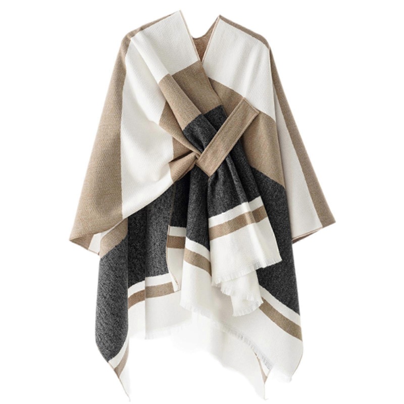 Large Warm Shawl Wrap Open Front Tassels Winter Accessory Casual Crop Tassels Thick Oversized Shawl for Ladies  Black | Fruugo SG