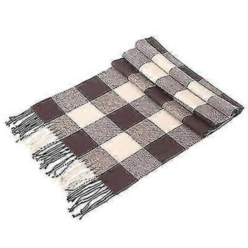 Men’s Classic Reaching Winter Plaid Scarf (beige) | Fruugo SG