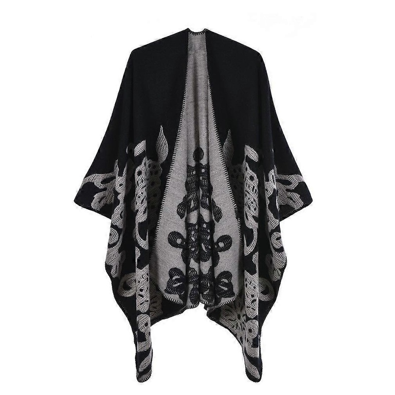 Modern Pashmina Shawl Wrap Thicken Warm Poncho Open Front Cape for Lady | Fruugo SG