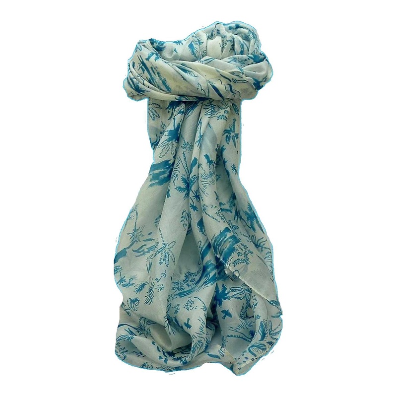 Mulberry Silk Contemporary Square Scarf Kittur Blue by Pashmina & Silk | Fruugo SG