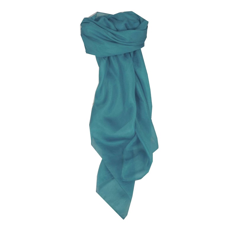 Mulberry Silk Hand Dyed Square Scarf Ocean from Pashmina & Silk | Fruugo SG
