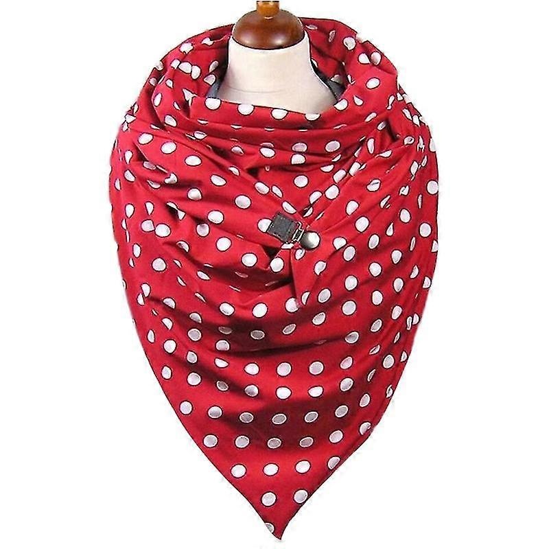 Women Polka Dot Print Large Triangle Scarf With Clip Winter Thicken Neck Warmer Snood Thermal Blanket Poncho Shawl Wrap | Fruugo SG