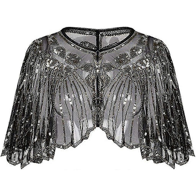 Women’s 1920s Shawl Beaded Sequin Deco Evening Cape Bolero Flapper Cover Up Bridal Shawl Present Gift Vintage 1920s Flapper Shawl Wrap Art Deco Sequin | Fruugo SG