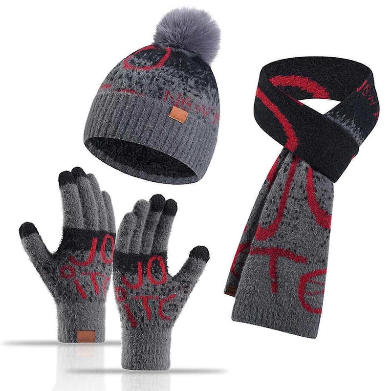 Beanie Hat, Warm Scarf, Touch Screen Gloves, Set, Women, Men | Fruugo SG