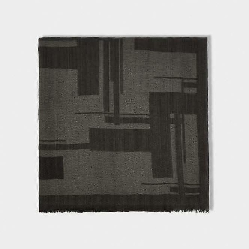 Black Block Printed Blanket Scarf KLS516 | Fruugo SG