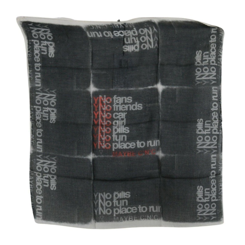 Costume National Dark Grey Wool Foulard Branded Scarf | Fruugo SG