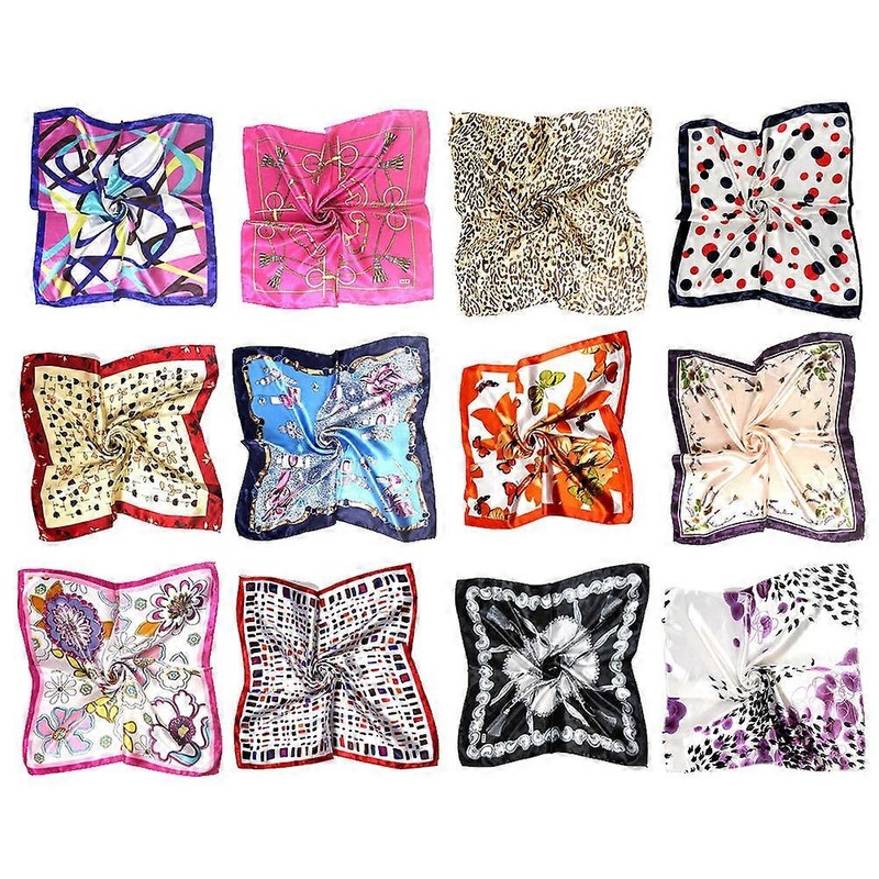 Handbag Towel Women Silk Scarf Multipurpose Comfortable 50x50cm 12Pcs | Fruugo SG