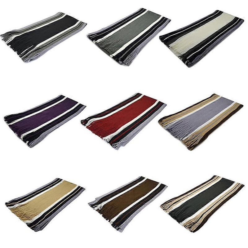 Mens Warm Scarf Striped Imitation Cashmere Knitted Neck Warmer Winter Leisure Time 1Pack | Fruugo SG