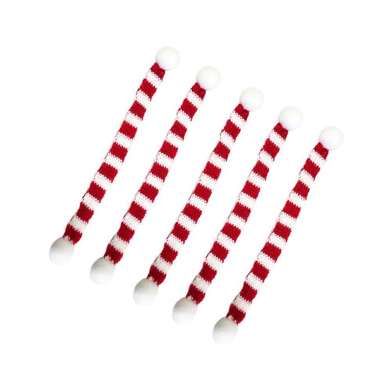 Miniature Stripe Knitted Scarves Winter Warm Accessory Red and White 5Pcs | Fruugo SG