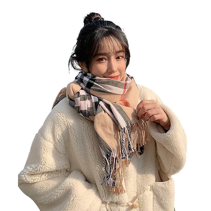 Women’s Scarf 2023 Autumn And Winter New Plaid Scarf Cashmere-like Warm Tassel Shawl | Fruugo SG