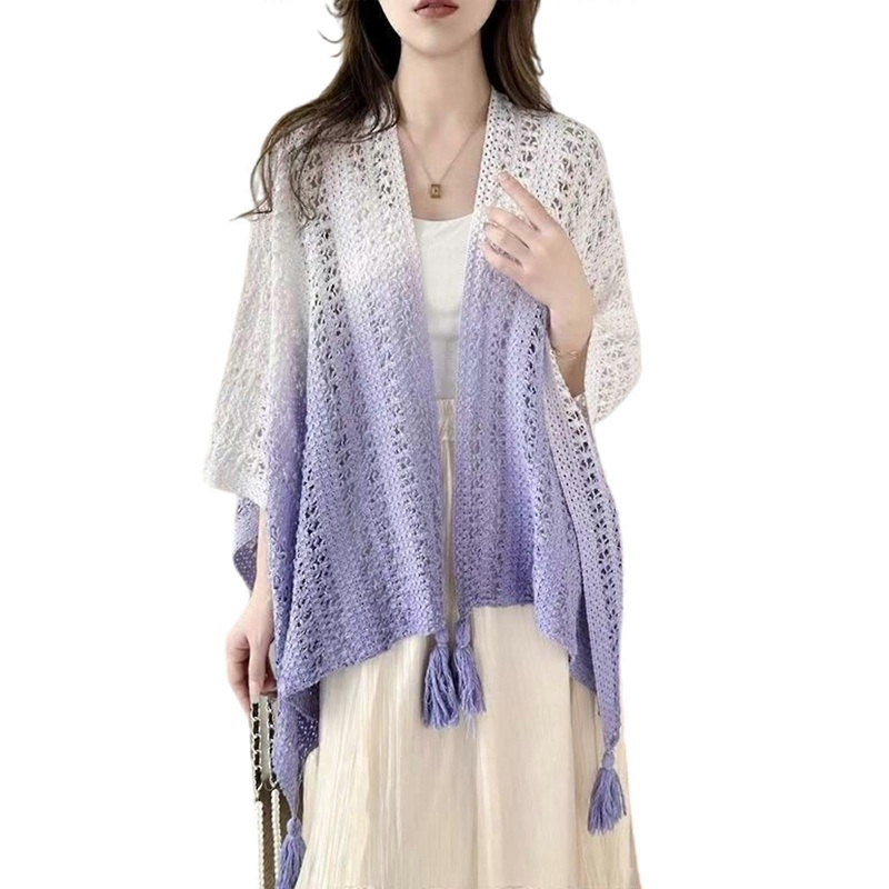 Women’s Tassels Knitted Capelet Shawl Summer Festival Accessory Multiple Color Fringed Shoulder Wrap Accessory  Purple | Fruugo SG