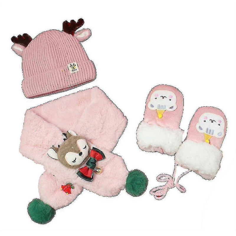 Children’s Winter Warm Gloves Scarf Hat Set Lovely Children’s Three Piece Set | Fruugo SG