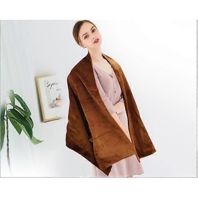 Coral fleece polyester woven fabric casual simple carbon fiber heating USB power supply safe washable shawl | Fruugo SG