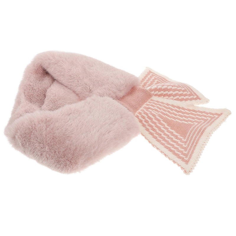 Female Winter Neck Scarf Soft Plush Collared Scarf Running Pink Warm 1Set | Fruugo SG