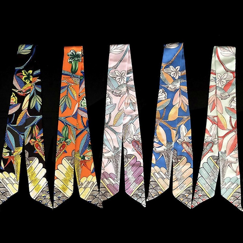 Flower Bird Printing Handbag Handle Ribbon, Scarf, Neck Scarf, Women | Fruugo SG