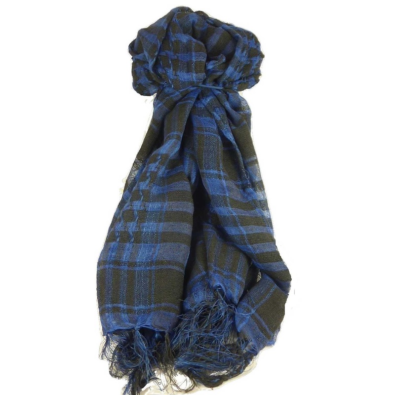 Keffiyeh Arab Grid Scarf Black & Sapphire by Pashmina & Silk | Fruugo SG