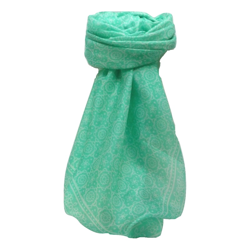 Mulberry Silk Contemporary Square Scarf Adoni Aqua by Pashmina & Silk | Fruugo SG