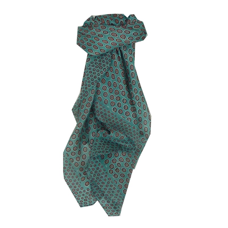 Mulberry Silk Contemporary Square Scarf Padra Teal by Pashmina & Silk | Fruugo SG