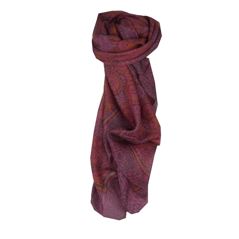 Mulberry Silk Contemporary Square Scarf Samra Cerise by Pashmina & Silk | Fruugo SG