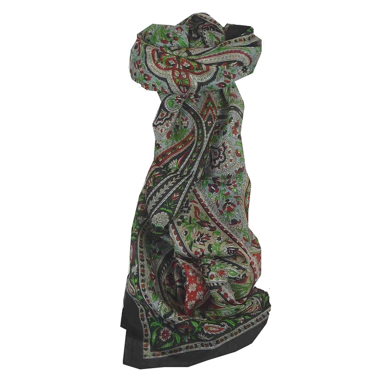 Mulberry Silk Traditional Long Scarf Celisa Black by Pashmina & Silk | Fruugo SG