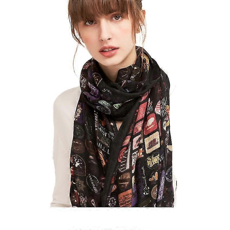 Women’s Personality Shawl Worsted Scarf Fall/Winter Digital Inkjet Wool Scarf | Fruugo SG