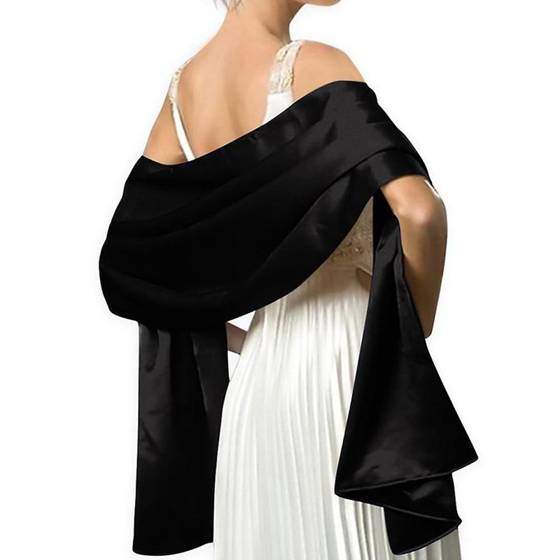 Women Silky Satin Bridal Wrap Stole Shawl Scarf Wedding Elegant Party Scarves | Fruugo SG