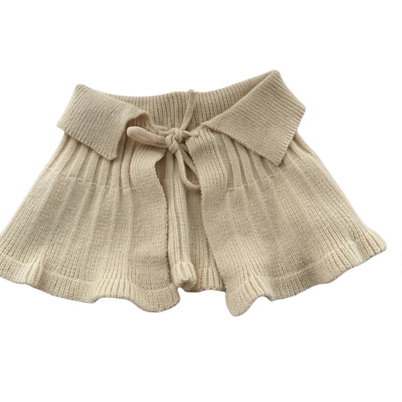 3-10T Baby Girls False Collar Detachable Faux Collar Ties Strap Knitting Shawl Korean Kids Tops Solid Color  Beige | Fruugo SG