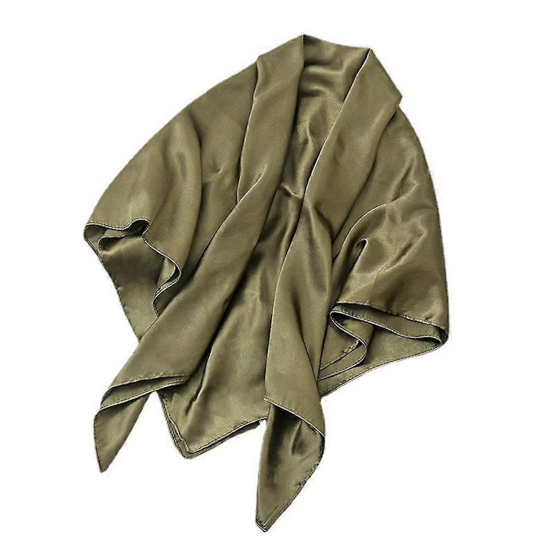 90cm Solid Green Kerchief Silky Scarf Summer Wrap Hair Accessories for Lady | Fruugo SG
