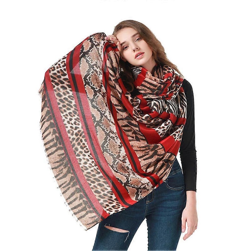 Autumn Winter Leopard Printed Scarf Shawl Warm Long Wraps for Lady | Fruugo SG