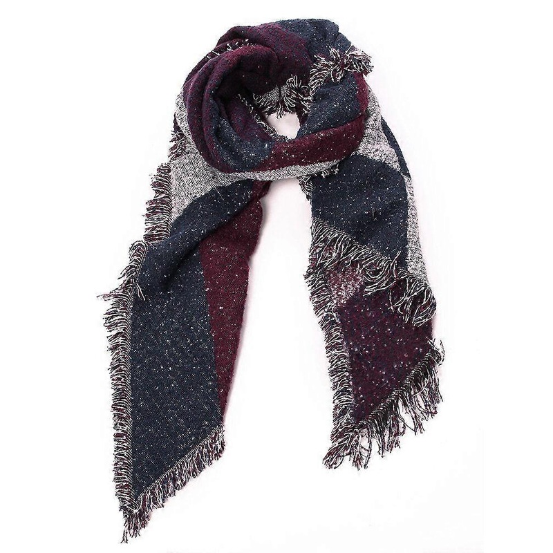 Casual Asymmetrical Women Contrast Colors Plaid Tassel Shawls Wraps | Fruugo SG