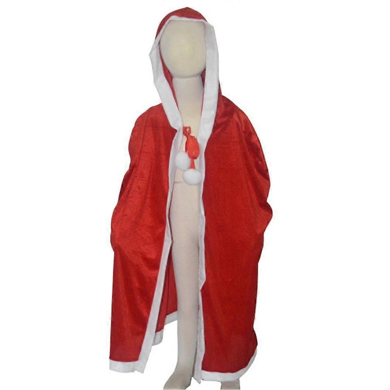 Chirstmas Hooded Cloak Santa Claus Red Poncho Shoulder Shawl Kids Show Costume | Fruugo SG
