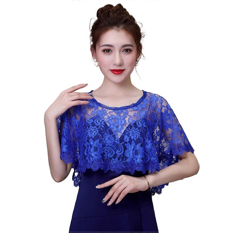 Elegant See-through Lace Shawl Lady Wedding Wraps Bridal Shrug Pullover Shawl Evening Party Women | Fruugo SG