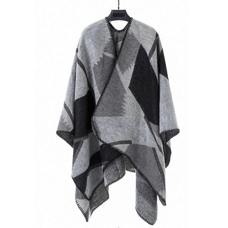 Ethnic Style Scarf Long Open Front Poncho Loose Warm Cardigant for Lady | Fruugo SG
