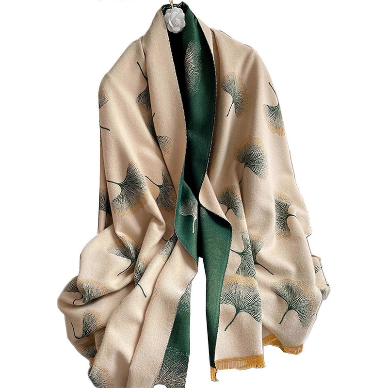 Fashion Scarf Women Luxury Winter Leaves Pattern Warm Knitted Neckerchief Simple Women Winter Shopping Outdoor Scarf  Green | Fruugo SG