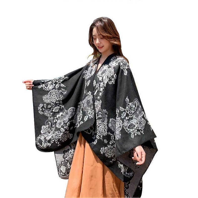 Flowered Scarf Warm Shawl Wrap Lady Blanket Poncho Ethnic Style | Fruugo SG