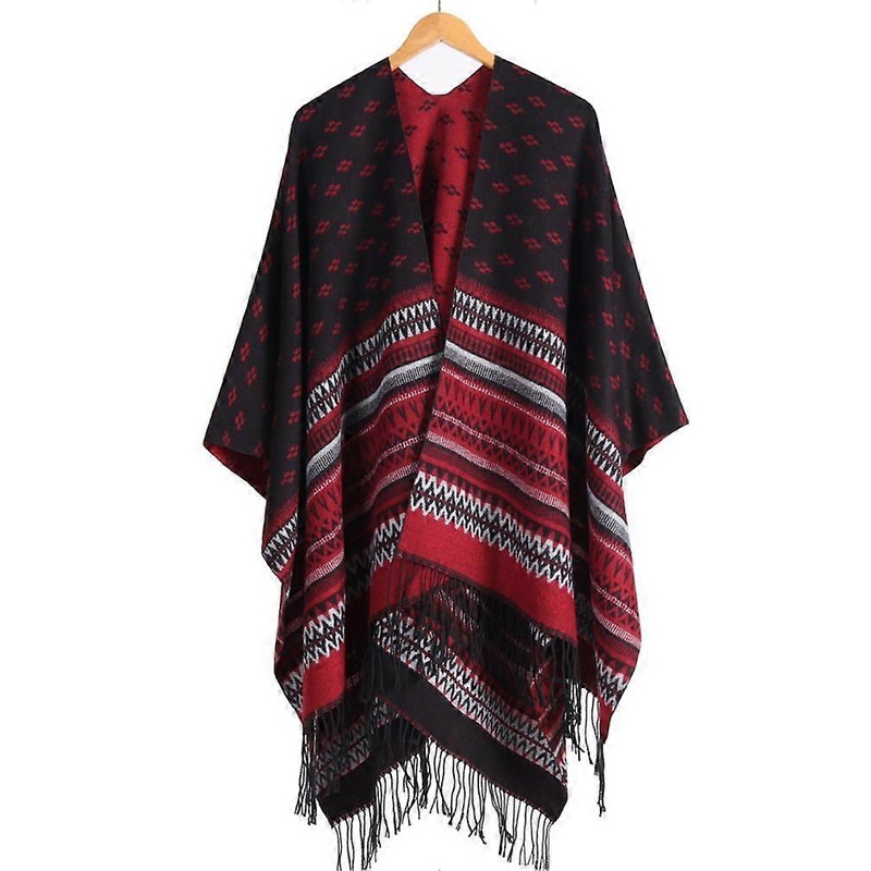 Fringed Shawl Wrap Pashmina Warm Scarf with Geometric Pattern for Lady | Fruugo SG