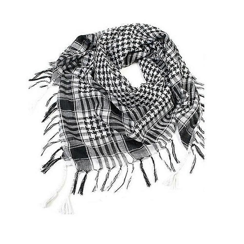 Grey and Black Traditional Keffiyeh Wrap – Arab Style Shemagh Scarf for Men and Women | Fruugo SG