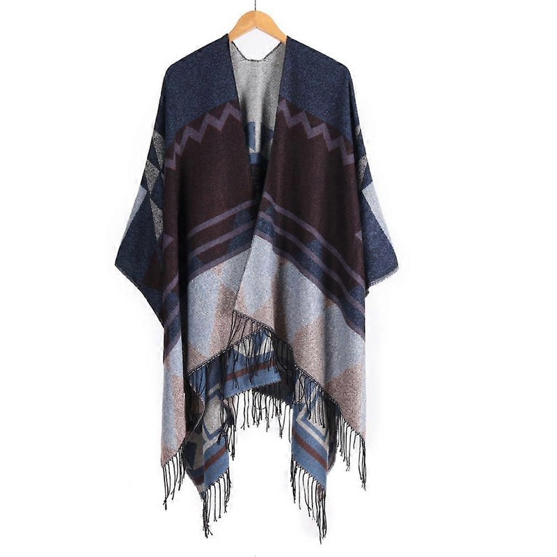 Long Thicken Shawl Wrap with Geometric Pattern Ethnic Style Warm Cardigant with Tassel | Fruugo SG