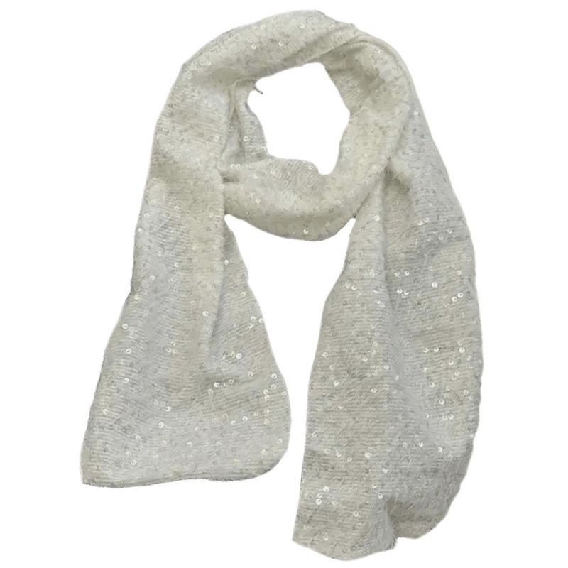 Luxurious Soft Fleece Scarf Sequins Pattern Scarves Fashion Plush Neckerchief  for Autumn Winter  White | Fruugo SG