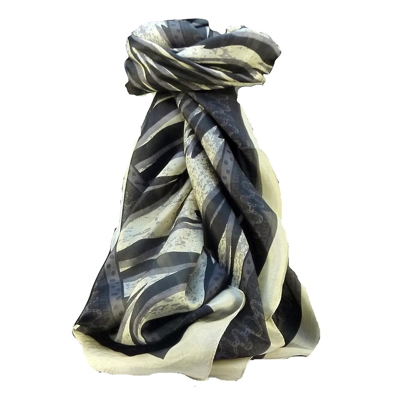 Mulberry Silk Contemporary Square Scarf Ita Black by Pashmina & Silk | Fruugo SG
