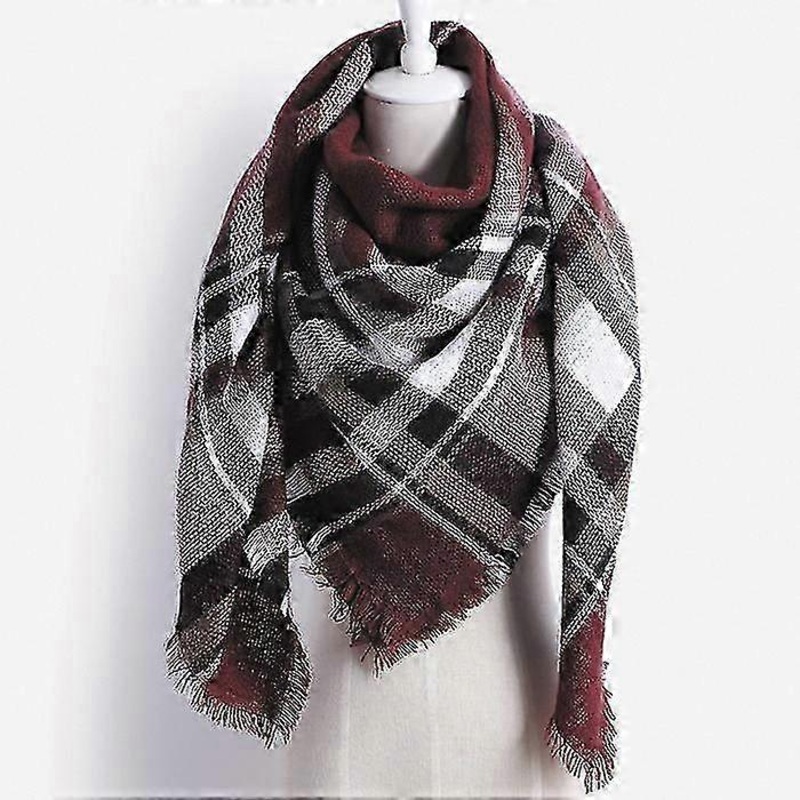 Women’s Autumn Winter Scarf Imitation Cashmere Chequered Blanket Scarf | Fruugo SG