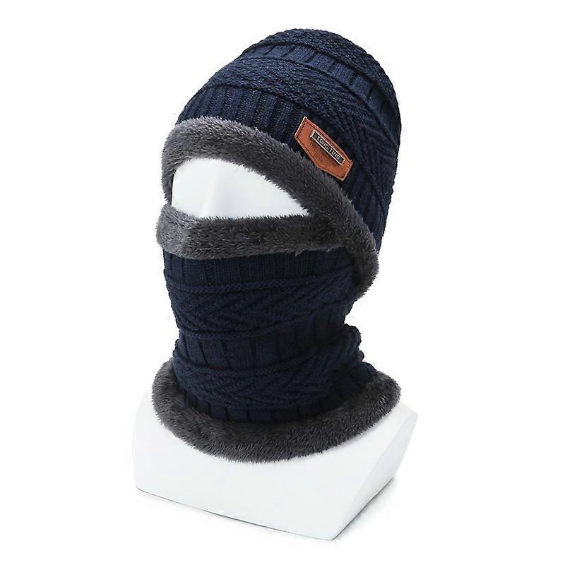 ZK-1 set men’s and women’s plush winter hat scarf set (blue) | Fruugo SG