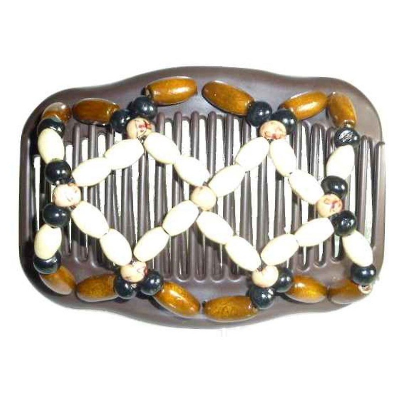 Chignon Comb 711 Ivory & Tan from TIKITIBOO by Pashmina & Silk | Fruugo SG