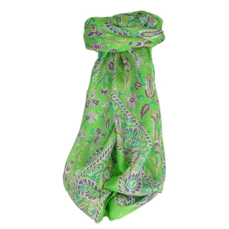 Mulberry Silk Classic Square Scarf Tashi Citron Vert by Pashmina & Silk | Fruugo SG