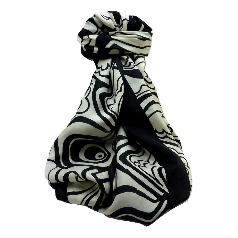 Mulberry Silk Contemporary Long Scarf Geometric G146 by Pashmina & Silk | Fruugo SG