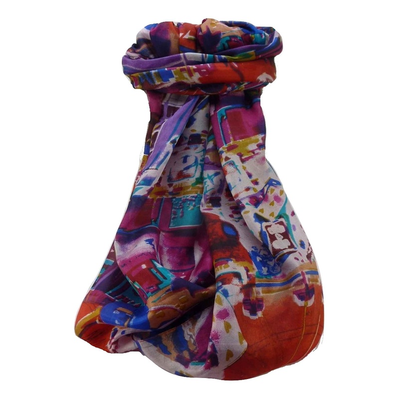 Mulberry Silk Contemporary Long Scarf Sunita Red by Pashmina & Silk | Fruugo SG