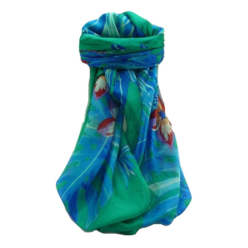 Mulberry Silk Contemporary Square Scarf Floral F254 by Pashmina & Silk | Fruugo SG