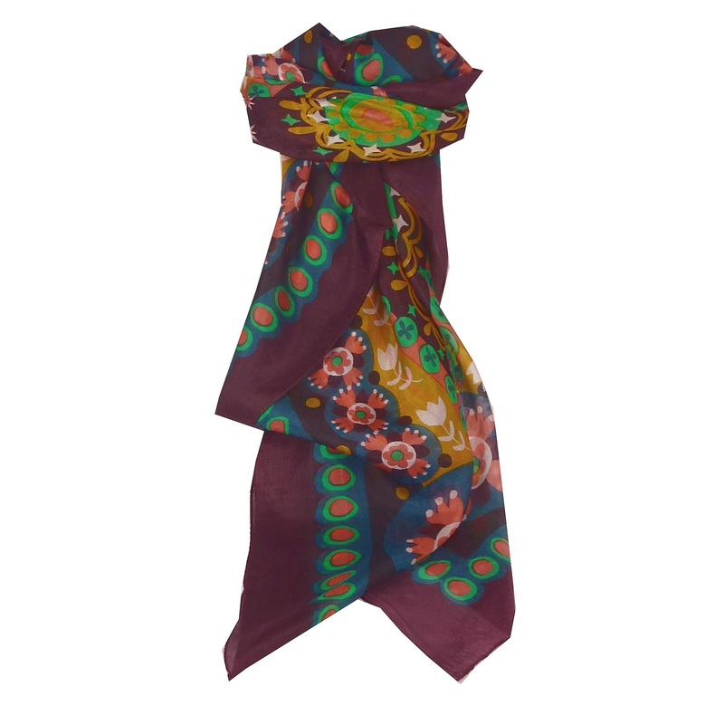 Mulberry Silk Contemporary Square Scarf Mariani Plum by Pashmina & Silk | Fruugo SG